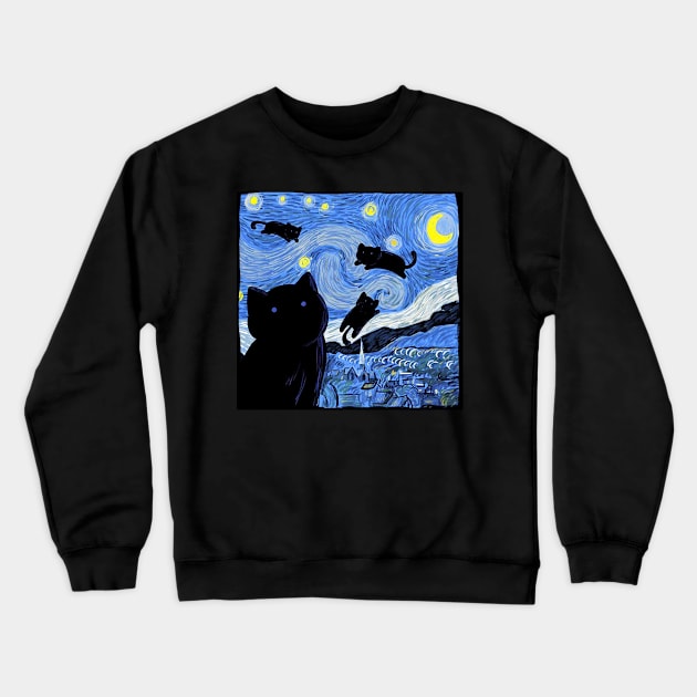 Starrycat Crewneck Sweatshirt by boohenterprise